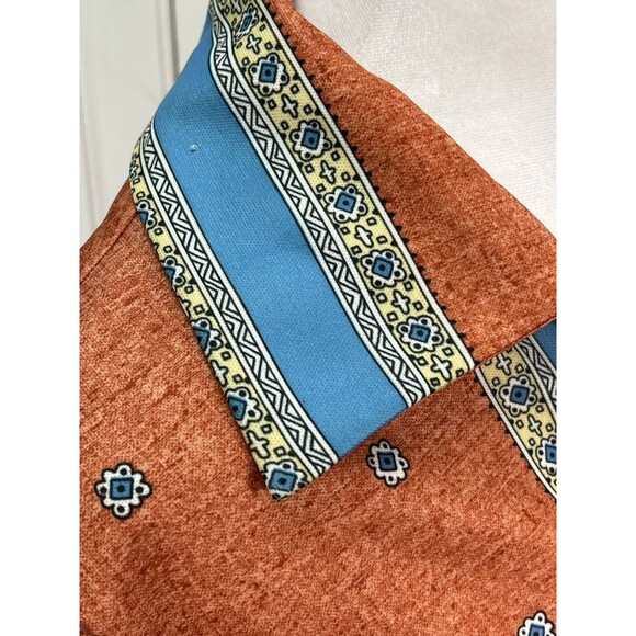VTG 60s Fashion Nancy Greer NY Shirt Waist Dress A Line Moroccan Print Sz 16 - Picture 12 of 16